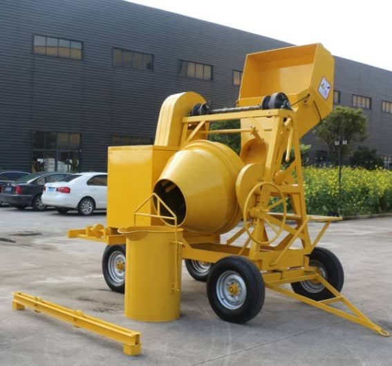Concrete Mixer with Mechanical Upper Hoist