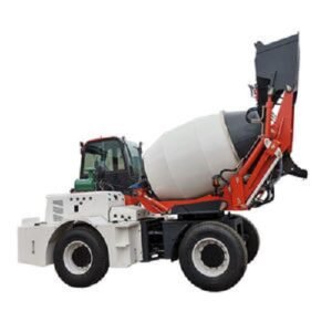 Mobile self loading concrete mixer